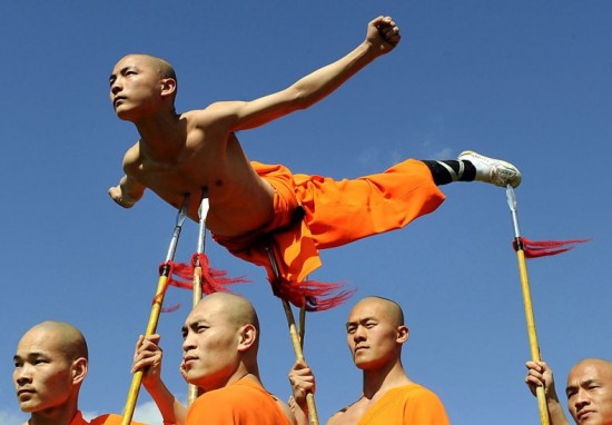 shaolin monk on spears